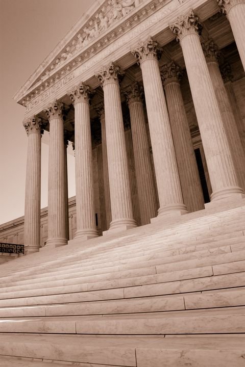 The west face of the Supreme Court in evening light